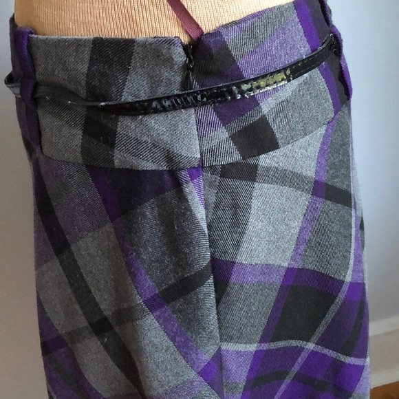 NYCC Plaid Yoked A-Line Below Knee Skirt - Picture 5 of 9